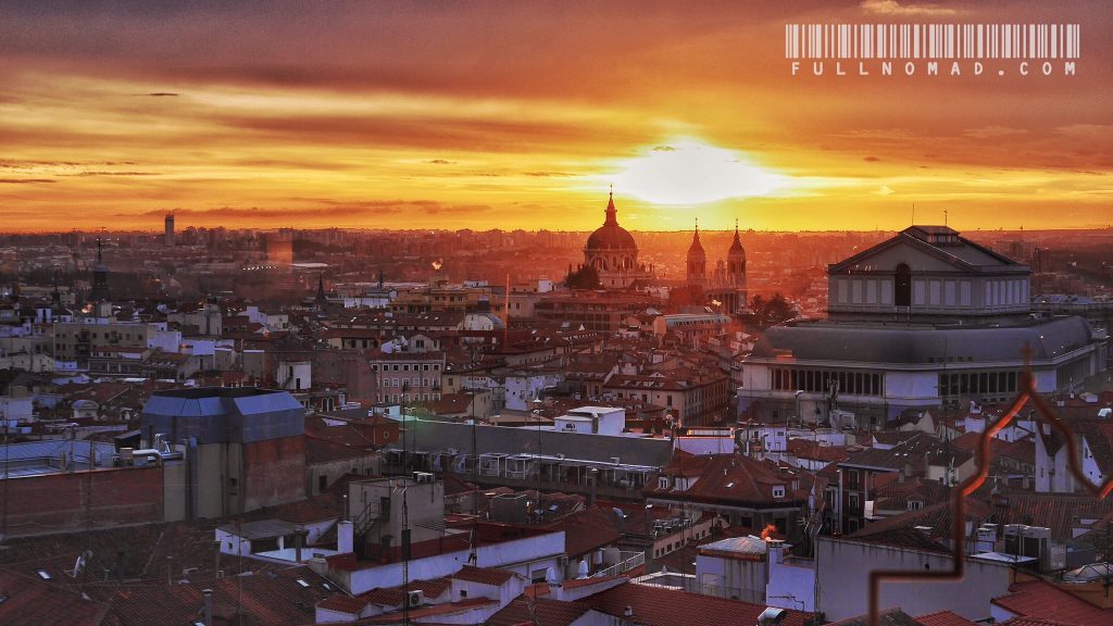 Sunset over Madrid.