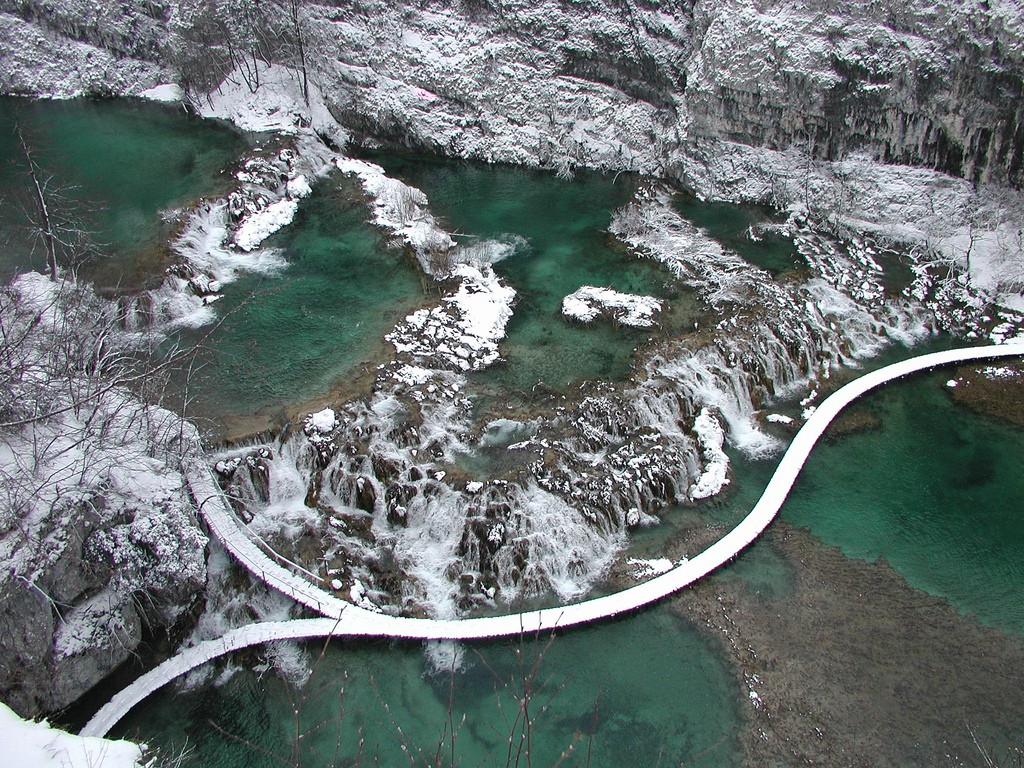 Plitvice in winter by Kvarner County Tourist Board.